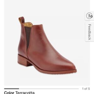 Women's Terracotta Leather Ankle Boots